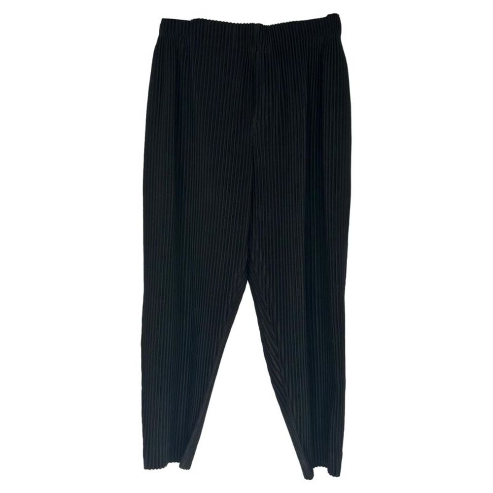 Homme Plissé Issey Miyake Pleated Trousers in Black Polyester
